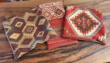 SET OF 3! Pottery Barn Kilim Wool Pillow Covers (2) Square 18x18 + Lumbar 12x24