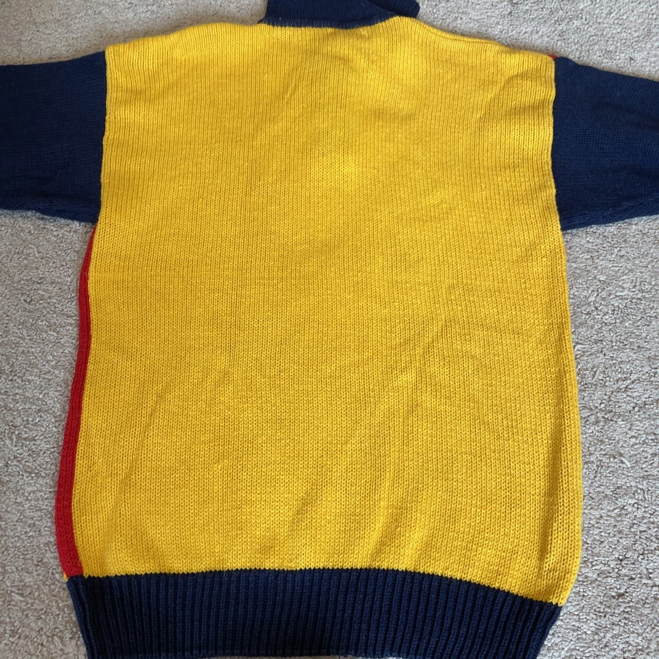 Suéter Vintage Bloque de Color Para Mujer’s L Colorido Cuello Dopamina Gran Tamaño Años 80 Foto 4 de 4