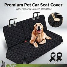 Dog Seat Cover for Back Seat Durable Waterproof Car Truck Suv w/ 2 Dog Seatbelt