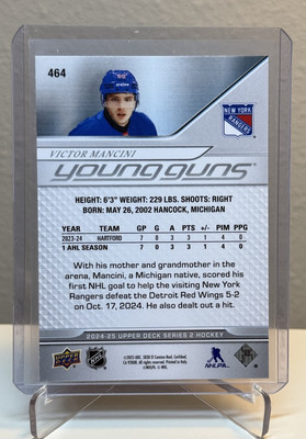 2024-25 Upper Deck Series 2 Young Guns RC #464 Victor