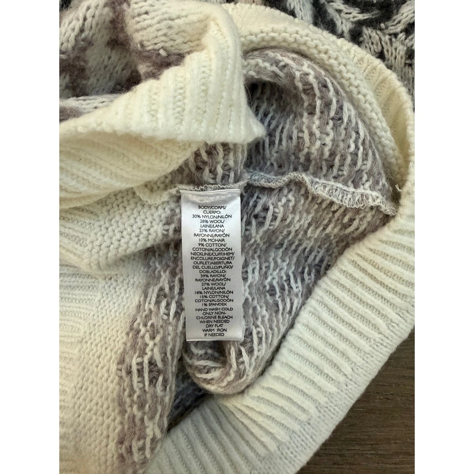 Suéter Ann Taylor Loft Fair Isle Talla Mediana Lana Mohair Tejido Pullover  Foto 3 de 4