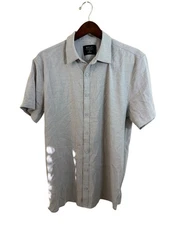 Bylt Premium Basics Button Down Short Sleeve Shirt Gray Size Xl