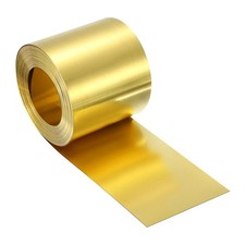 Brass Sheet Roll, 600" x 2" x 0.0012" Metal Flashing Brass Foil Roll, Gold