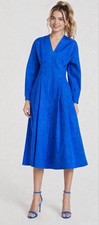 Tory Burch Blue Tanyei Shirt Midi Dress 4 17/18in P to P