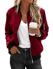 Zeagoo Women's Bomber Jacket Casual Coat Zip Up Spring Fall Clothes with Pock...