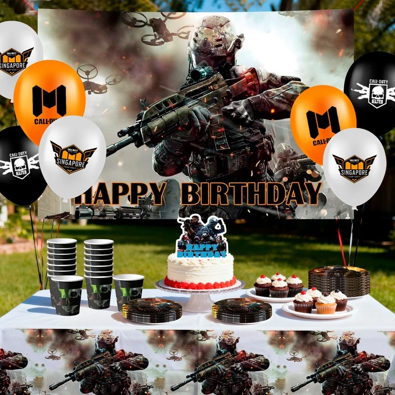Call of Duty вечеринки украшения посуда комплект - Call of Duty воздушные шары фон - Изображение 4 из 4