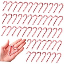 2" Fake Candy Canes-Polymer Clay Candy Cane Craft,Mini Christmas Red White