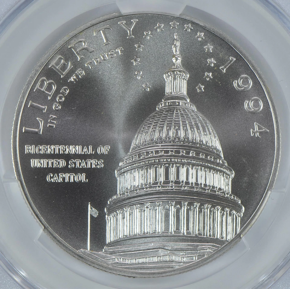 1994-D US Capitol Commemorative Silver Dollar MS69 CAC CACg *7862 - Image 3 of 4