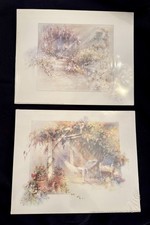 2x Willem Haenraets Prints Flower Garden Patio & Hammock 24x30cm 1990 shrinkwrap