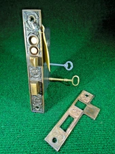 PENN 'PORTULACA' DOUBLE KEY MORTISE LOCK w/KEYS, STRIKER PENN #0943-S (19659-3)