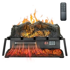 VEVOR 23 Inch Electric Fireplace Log Heater with Crackling Sound Timer Remote