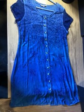 Raya Sun Embroidered Dress XL Cotton Rayon Fabric With Buttons  Drawstring