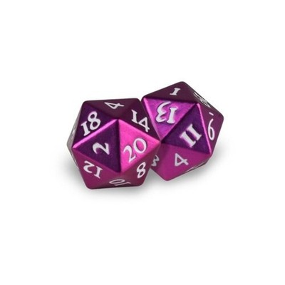 Ultra Pro - D20 Heavy Metal Dice Set of two (2) - Grenadine Pink Metal Finish