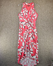 Adrianna Papell Dress Womens Large Sleeveless Wrap Style Long Floral