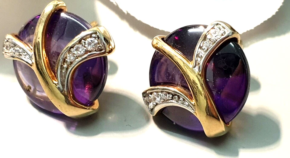 Zauberhafte, größere Ohrstecker von Pierre Lang /PL Österreich lila Kristalle - Bild 2 von 4