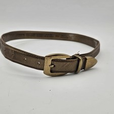 Vtg Liz Claiborne Women s Medium Bronze Colored Leather Belt Gold Colored Buckle