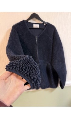 Form and thread womens fleece jacket size XL fluffy teddy coat navy k11