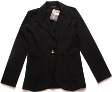 PrettyLittleThing Oversized Blazer Black One-Button Polyester Jacket, Women's 6