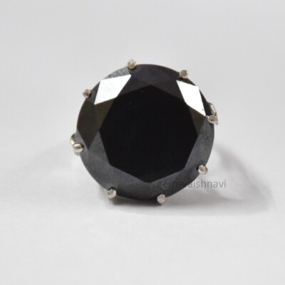 25 cts Black Diamond Ring, 8 Prong Setting AAA Certified ! Christmas Gift