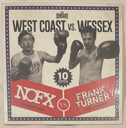 NOFX vs Frank Turner West Coast vs. Wessex Color Vinyl Blue/Clear/White Splatter - Picture 4 of 5