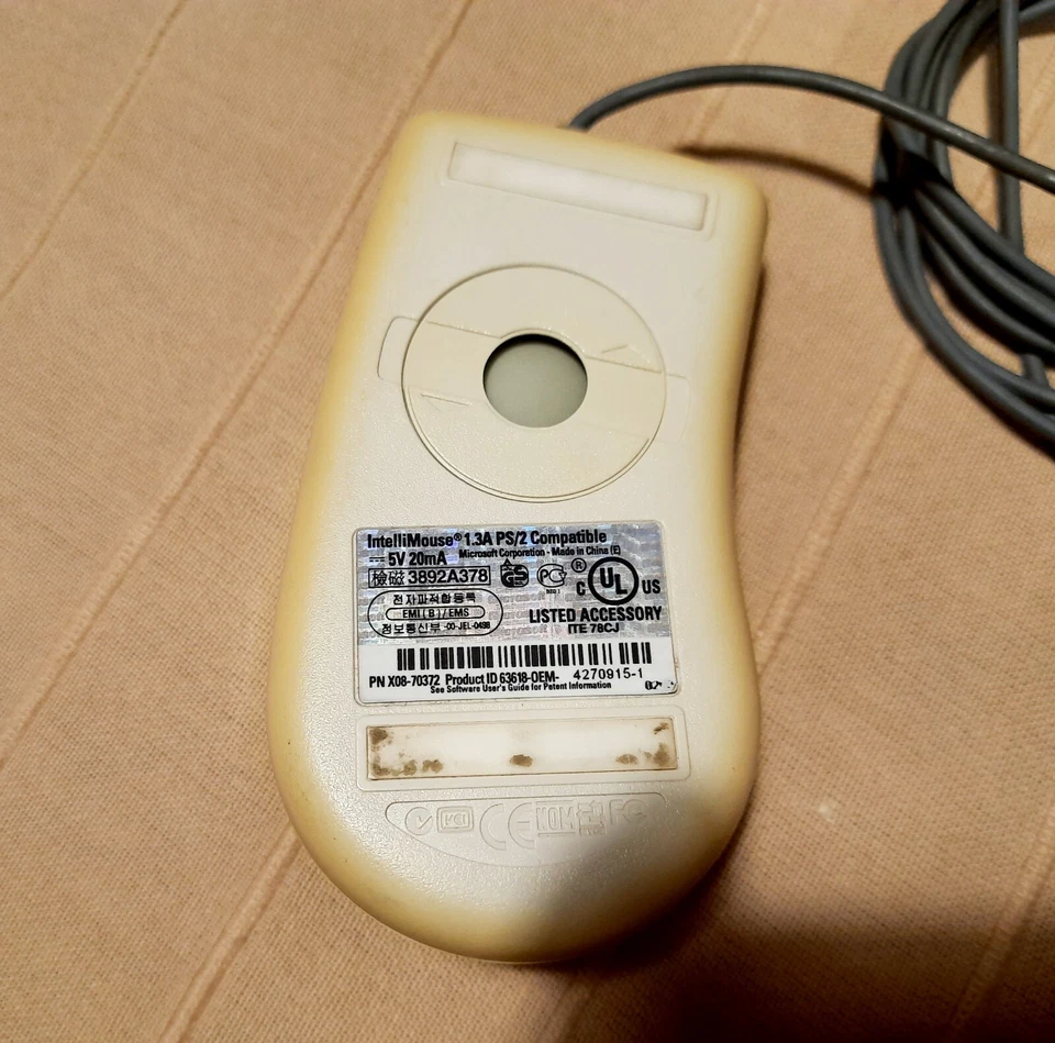 Microsoft Mouse 2.2A - PS/2 Anschluss - 2 Tasten X04-72172 52463-OEM Maus - Bild 3 von 4