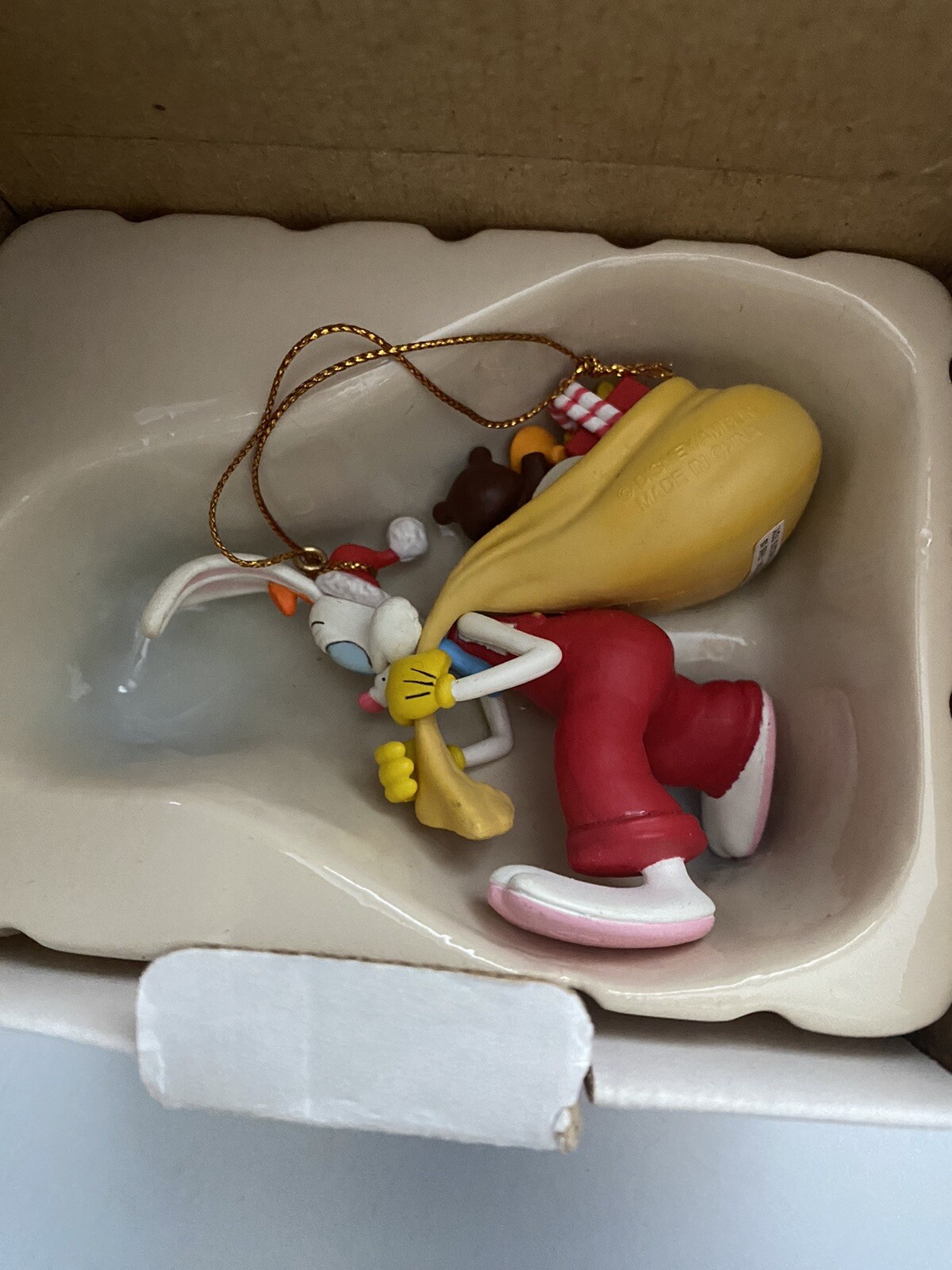 Disney Grolier Roger Rabbit Christmas Magic Tree Ornament Figurine New