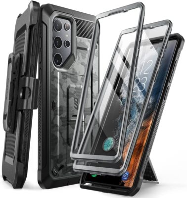 SUPCASE For Samsung Galaxy S22 Ultra 5G DualLayer Case W/ 2 Front Frames & Clip