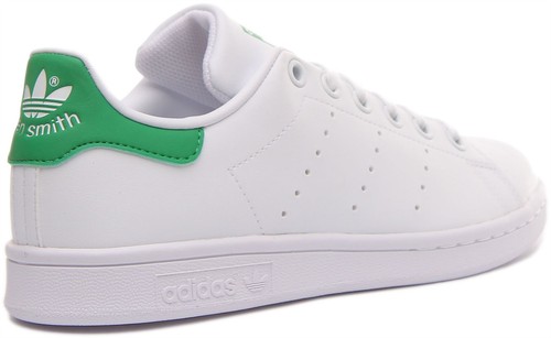 ADIDAS Junior Stan Smith Clásico Tenis Unisex Zapatos en Blanco Verde Ru 3-6 - Imagen 3 de 6