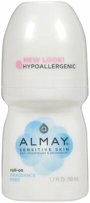 Almay Roll-On Fragrance Free Deodorant For Sensitive Skin, 1.7 oz