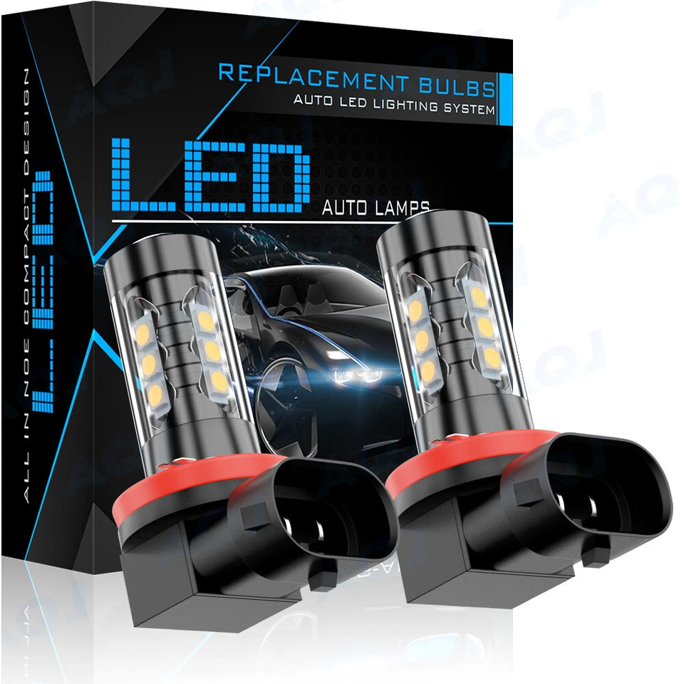 2*H8 H9 H11 Bright Gold Yellow LED Fog Light Bulbs for Mazdaspeed 6 Mazda 3 RX-8 Foto 2 de 4