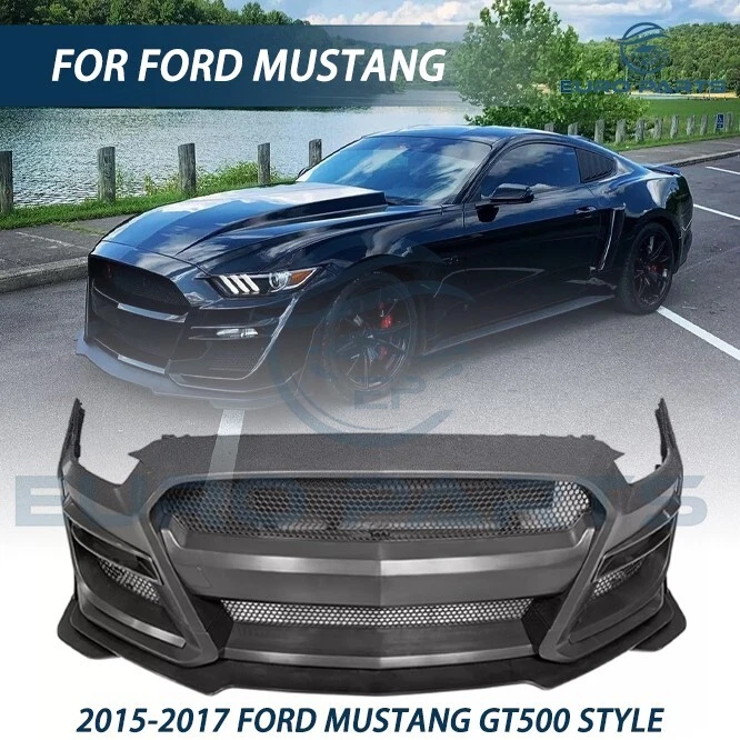 Kit de parachoques delantero de repuesto para Ford Mustang GT500 2015-2017 estilo conversión Foto 2 de 4
