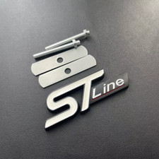 3D Metal ST Line Logo Car Front Grill Emblem Sticker Rear Trunk Badge for Ford