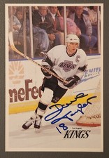 Dave Taylor Auto Signed LA Kings 4 x 6 Postcard Photo Triple Crown Line