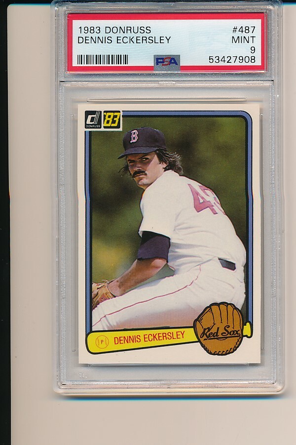 DENNIS ECKERSLEY BOSTON RED SOX 1983 DONRUSS 487 PSA 9 MINT GRADED BASEBALL CARD