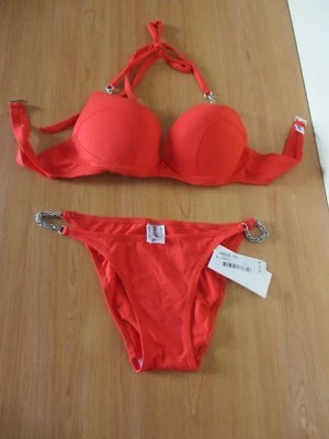  maillot de Bain Pain de sucre 2 pieces rouge corail taille 3 - Photo 1/2
