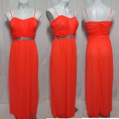 Jodi Kristopher Elegant Chiffon Gown 9 Long Formal Dress Rhinestone Waist  Prom | eBay