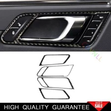 Fit Porsche Macan 2015-2021 Real Carbon Fiber Inner Door Handle Bowl Frame Trim