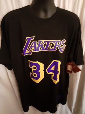 Los Angeles Lakers Oneal #34 Men's Mitchell Ness B/T Shirt XLT
