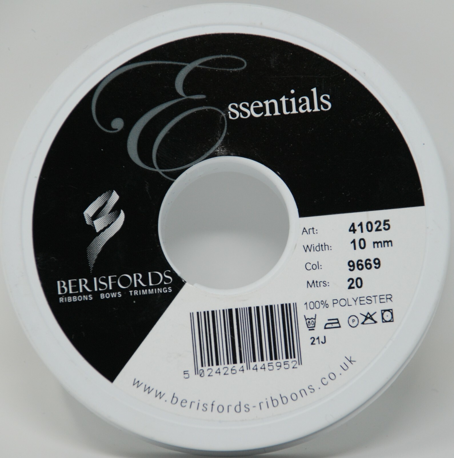 Berisfords Grosgrain Chocolate (9669) Ribbon ¦ Full Reel of 20 Metres by 10mm
