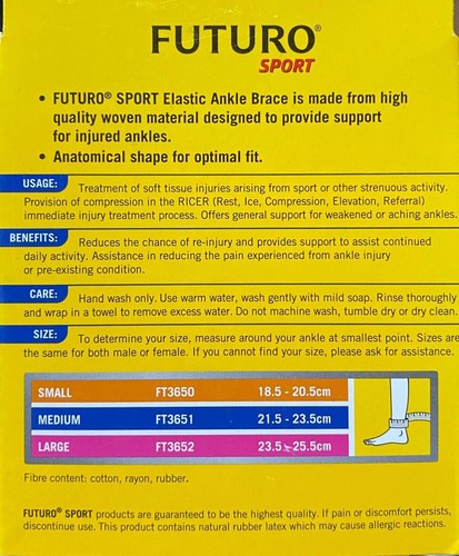 3M Futuro Support Sport Elastic Ankle Brace **Brand New** Small Size F12 - Picture 2 of 2