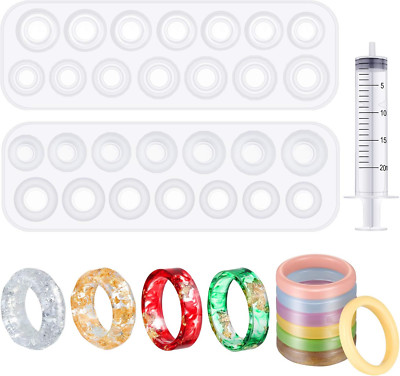 2 Pieces Resin Ring Molds Silicone Ring Molds Assorted Sizes Ring Casting Mold R