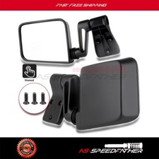 Black Manual Side View Mirrors For 1987-2002 Jeep Wrangler Door Mirrors Pair Set