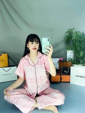  US SELLER  Size S Up To 125 Lbs women SILK pajamas set/ Elastic Waistband.