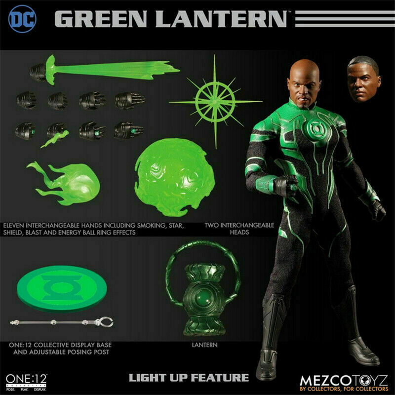 mezcoone:12collectiveグリーン・ランタンジョン・スチュワート Mezco One:12 The Green Lantern John Stewart Action Figure Hot Toy