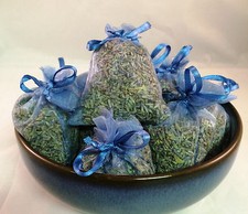 Set of 10 Lavender Sachets made with Smoke Blue Organza Bags