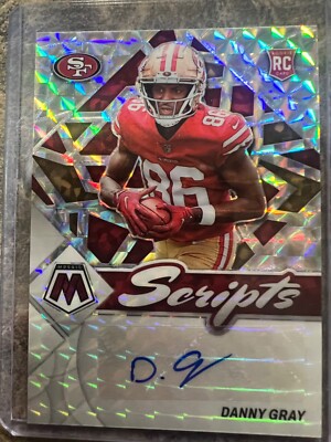 2022 Panini Mosaic Rookie Scripts Danny Gray #RS-DG Auto RC San Fran 49er s