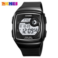 Skmei Men's Sport Digital Watch Silicone Band Countdown Wristwatch Student Boys 