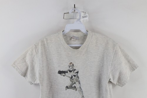 Vintage Y2K 2006 Star Wars Boys Large Distressed Send In The Clones T-Shirt Gray - Picture 2 of 14