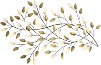 Fleur De Lis Living Champagne And Gold Metal Blowing Leaves Wall Décor on sale Fleur De Lis Living Champagne And Gold Metal Blowing Leaves Wall Décor on sale