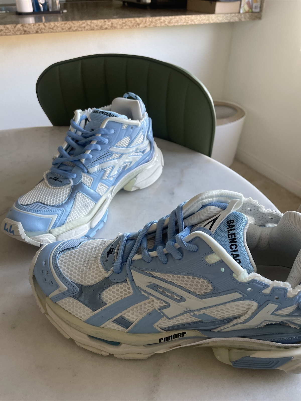 Blue and white Balenciaga Runner Monocolor Kith eBay